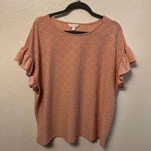 Lauren Conrad XL Short Sleeve Pink Shirt